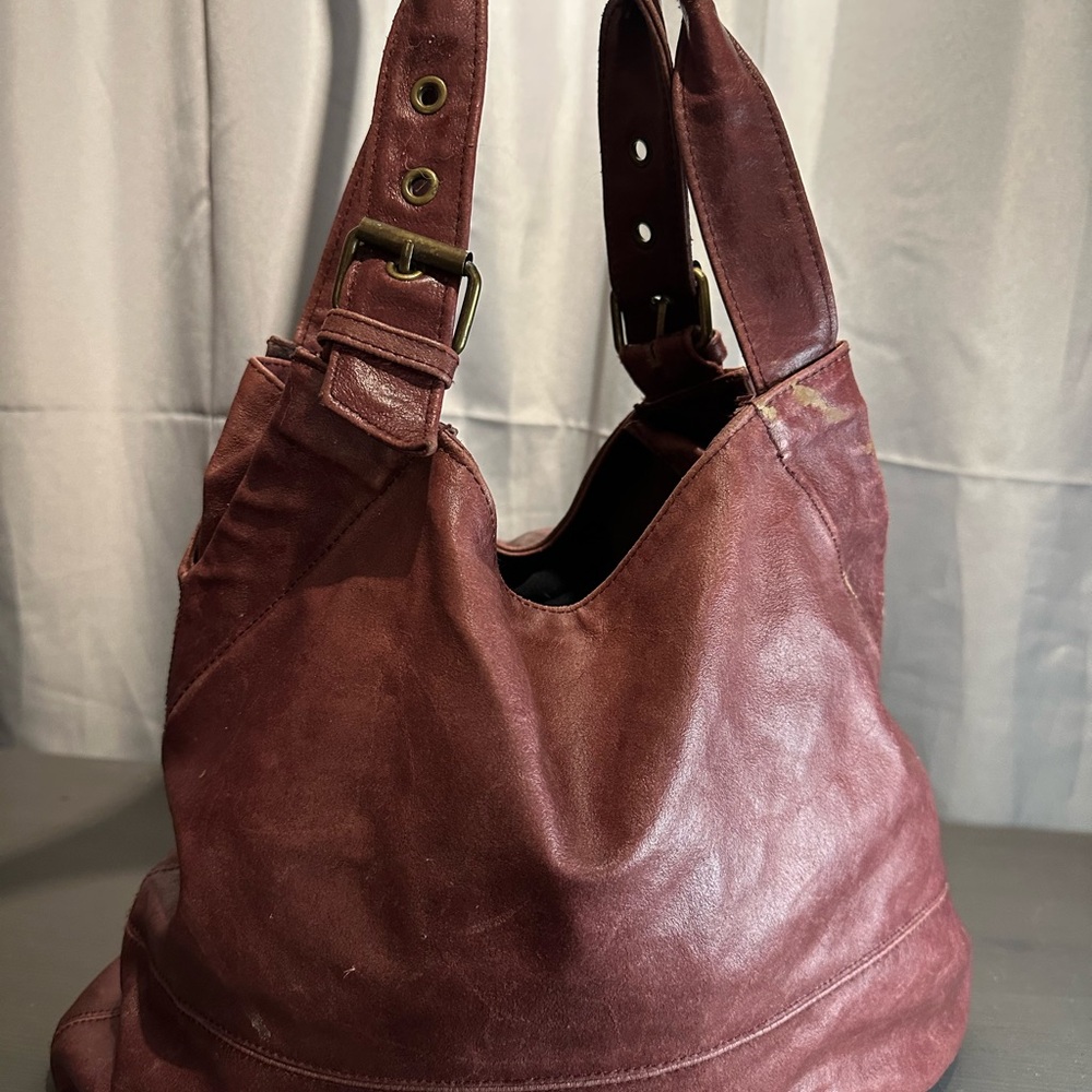 GAP Burgundy Leather Hobo Bag